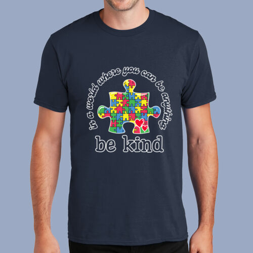 Adult - Be Kind Puzzle Piece T-Shirt - Autism Awareness Thumbnail