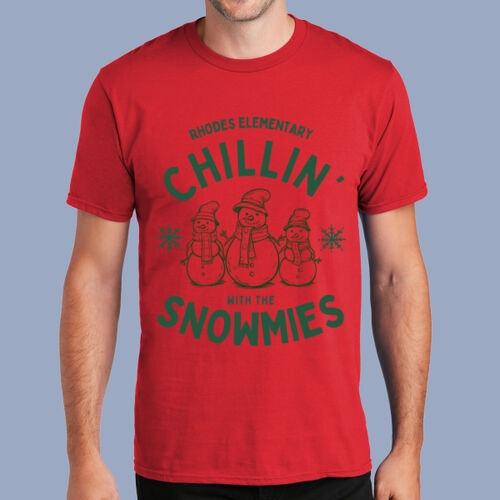 Adult T-Shirt - Winter - Chillin With The Snowmies Green Thumbnail