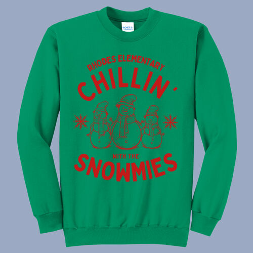 Adult Crewneck - Winter - Chillin With The Snowmies Red Thumbnail