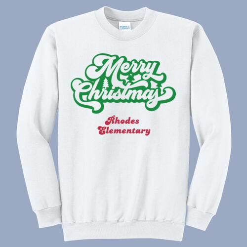 Adult Crewneck - Winter - Merry Christmas Red and Green  Thumbnail