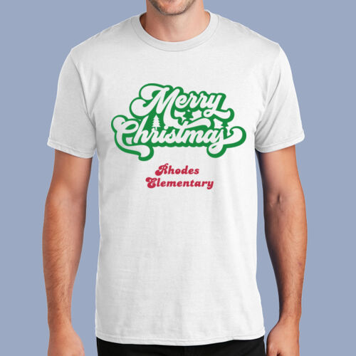 Adult T-Shirt - Winter - Merry Christmas Red and Green  Thumbnail