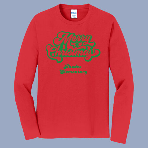 Adult Long Sleeve Shirt - Winter - Merry Christmas Green Thumbnail