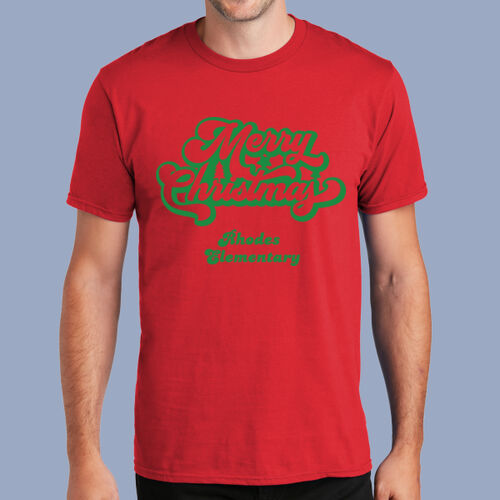 Adult T-Shirt - Winter - Merry Christmas Green Thumbnail