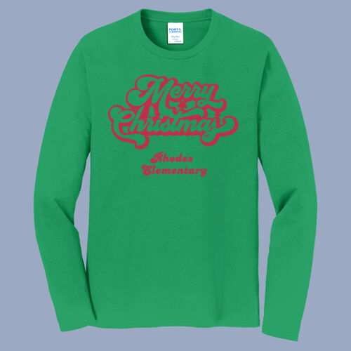 Adult Long Sleeve Shirt - Winter - Merry Christmas Red Thumbnail