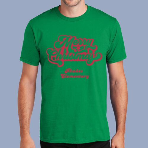 Adult T-Shirt - Winter - Merry Christmas Red Thumbnail