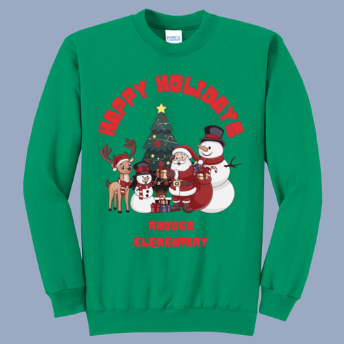 Adult Crewneck - Winter - Happy Holidays Red Thumbnail