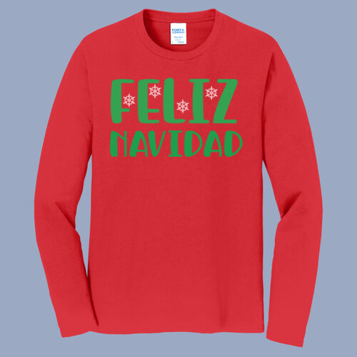 Adult Long Sleeve Shirt - Winter - Feliz Navidad Green Thumbnail