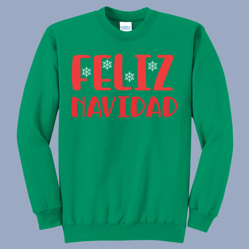 Adult Crewneck - Winter - Feliz Navidad Red Thumbnail