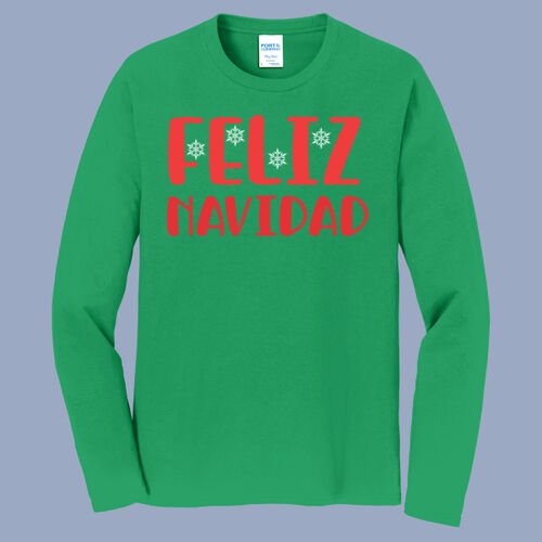 Adult Long Sleeve Shirt - Winter - Feliz Navidad Red Thumbnail