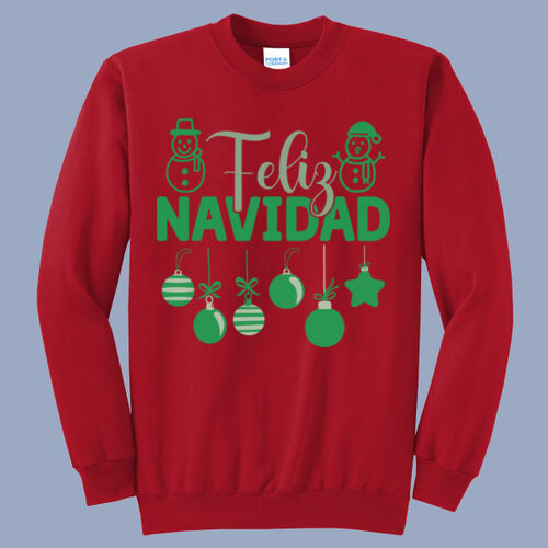 Adult Crewneck - Winter - Feliz Navidad Green Thumbnail