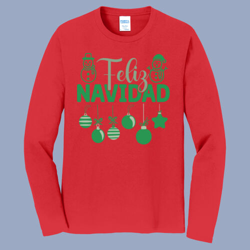 Adult Long Sleeve Shirt - Winter - Feliz Navidad Green Thumbnail