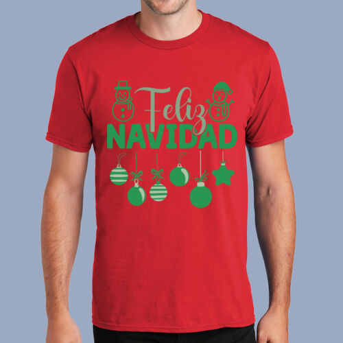 Adult T-Shirt - Winter - Feliz Navidad Green Thumbnail