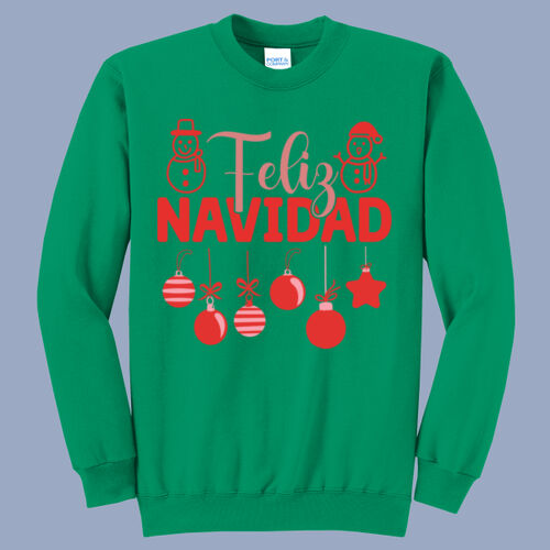 Adult Crewneck - Winter - Feliz Navidad Red Thumbnail