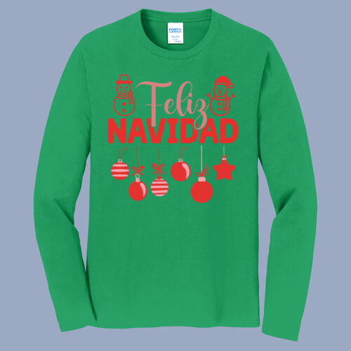 Adult Long Sleeve Shirt - Winter - Feliz Navidad Red Thumbnail