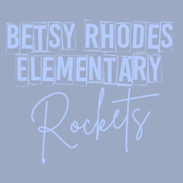 Betsy Rhodes Elementary Rockets in Cursive Light Blue Thumbnail