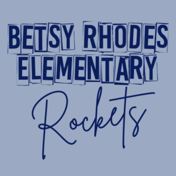 Betsy Rhodes Elementary Rockets in Cursive Dark Blue Thumbnail